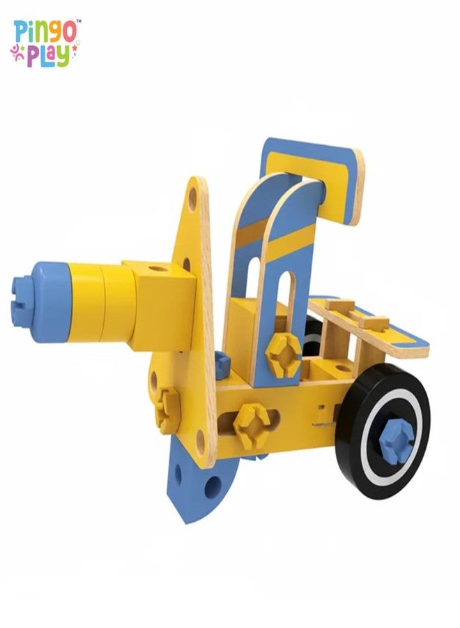 Pingo Play Premium Wooden Race Car Construction Toy for Kids 3+ | Build & Play Vehicle Set with Nuts, Bolts & Tool | Montessori Educational Wooden Toy (48 Pieces) - Image 5
